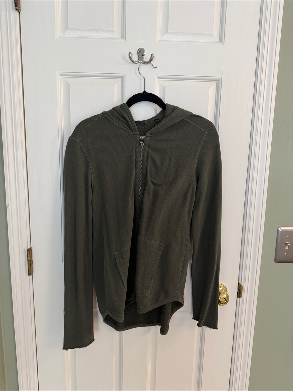 ATM Anthony Thomas Melillo Olive Zip-Up Hoodie
